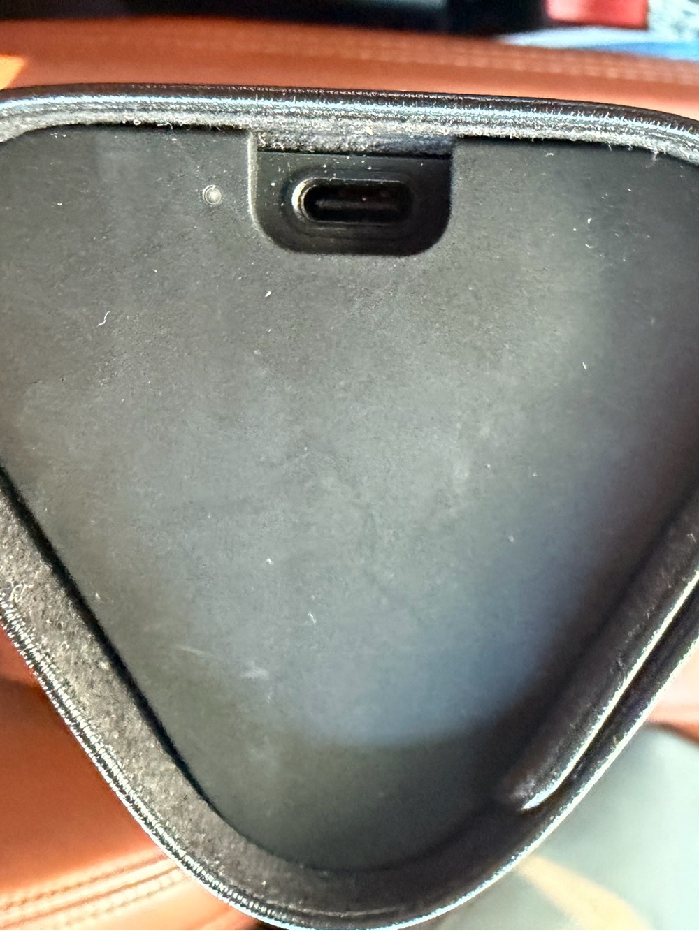 Kylie Black Leather Triangle Sunglasses Case